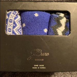 J Crew Boxed Set of 3 Socks, NIB